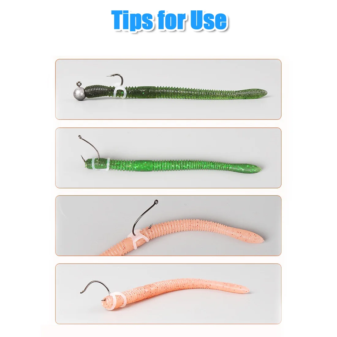 FishTrip 30 Uds anillos de silicona para señuelos cebos anillos de protección para aparejos locos fideos gusano saviop cebos blandos aparejos de pesca - imagen 4