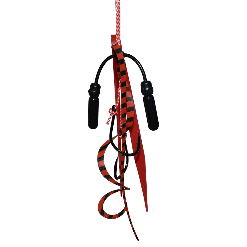 Cinturón de falda de silicona luminosa, bolas de sonido, aparejo de asistencia, señuelo, cebo, Barba, gancho de pesca Inchiku, accesorios de mar, tac de pesca, 4 Uds./lote - imagen 5