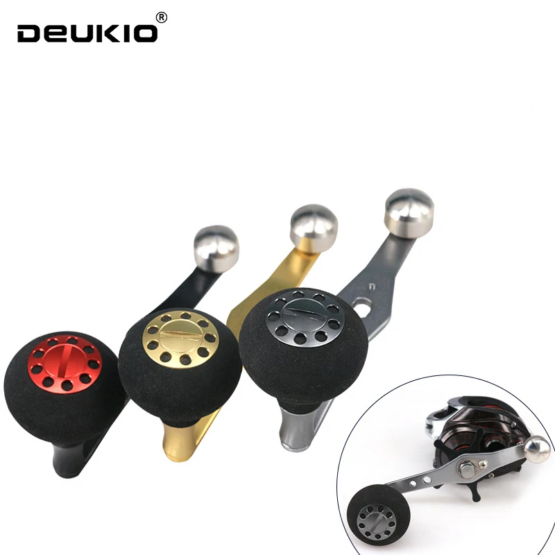 DEUKIO-mango de Metal de aleación de aluminio, perilla EVA, mango de carrete de pesca, contrapeso de 8x5mm para piezas de fundición Bait, modificación DIY - imagen 5