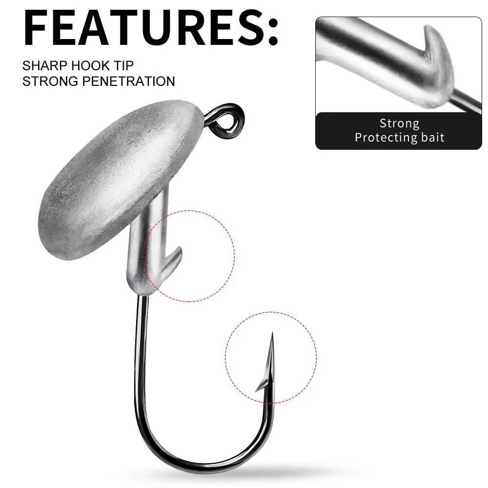 Anzuelo de pesca con cabeza de vaso, señuelo de pesca Jigging, cebo duro, gusano blando, 3,5g, 5g, 7g, 10g, 14g - imagen 4