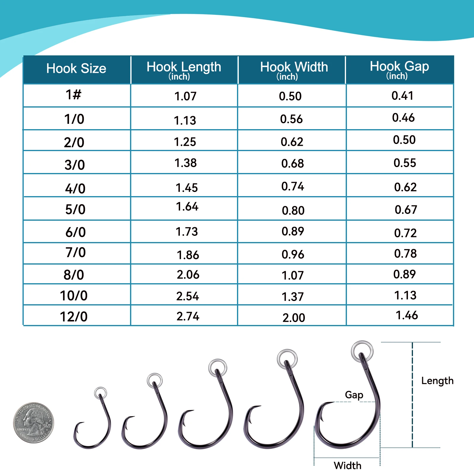 Anzuelos circulares de 9KM para pesca con ojo anillado, anzuelos para bagre de agua salada, pesados, 25 ~ 100 Uds. Para cebo vivo o grueso - imagen 2
