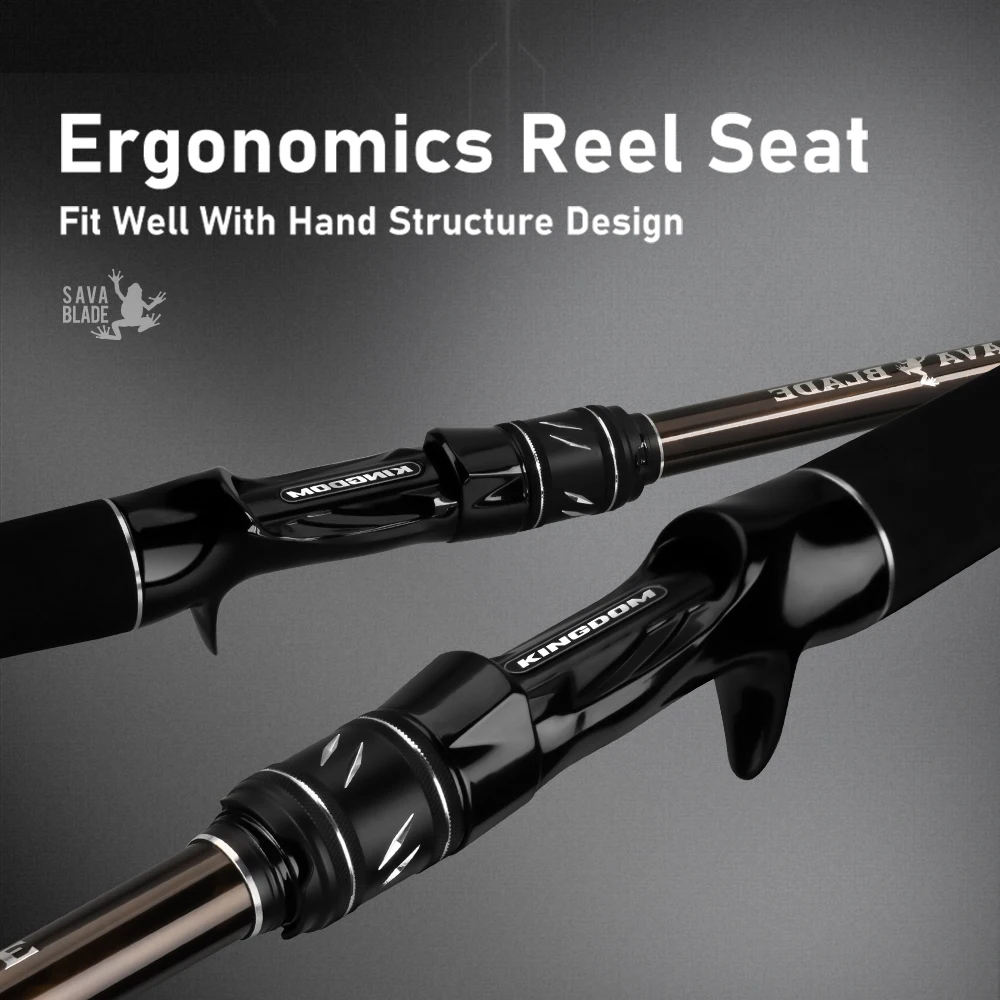 Caña de pescar Kingdom Sava Blade 1,9 m 2,28 m XH FUJI anillo guía 30T carbono potentes cañas de fundición de cabeza de serpiente caña gigante de acción rápida - imagen 4