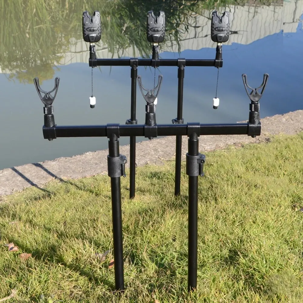 Hirisi, 2 piezas, palos para banco de pesca de carpa, soporte para caña de aluminio, accesorios de pesca - imagen 3
