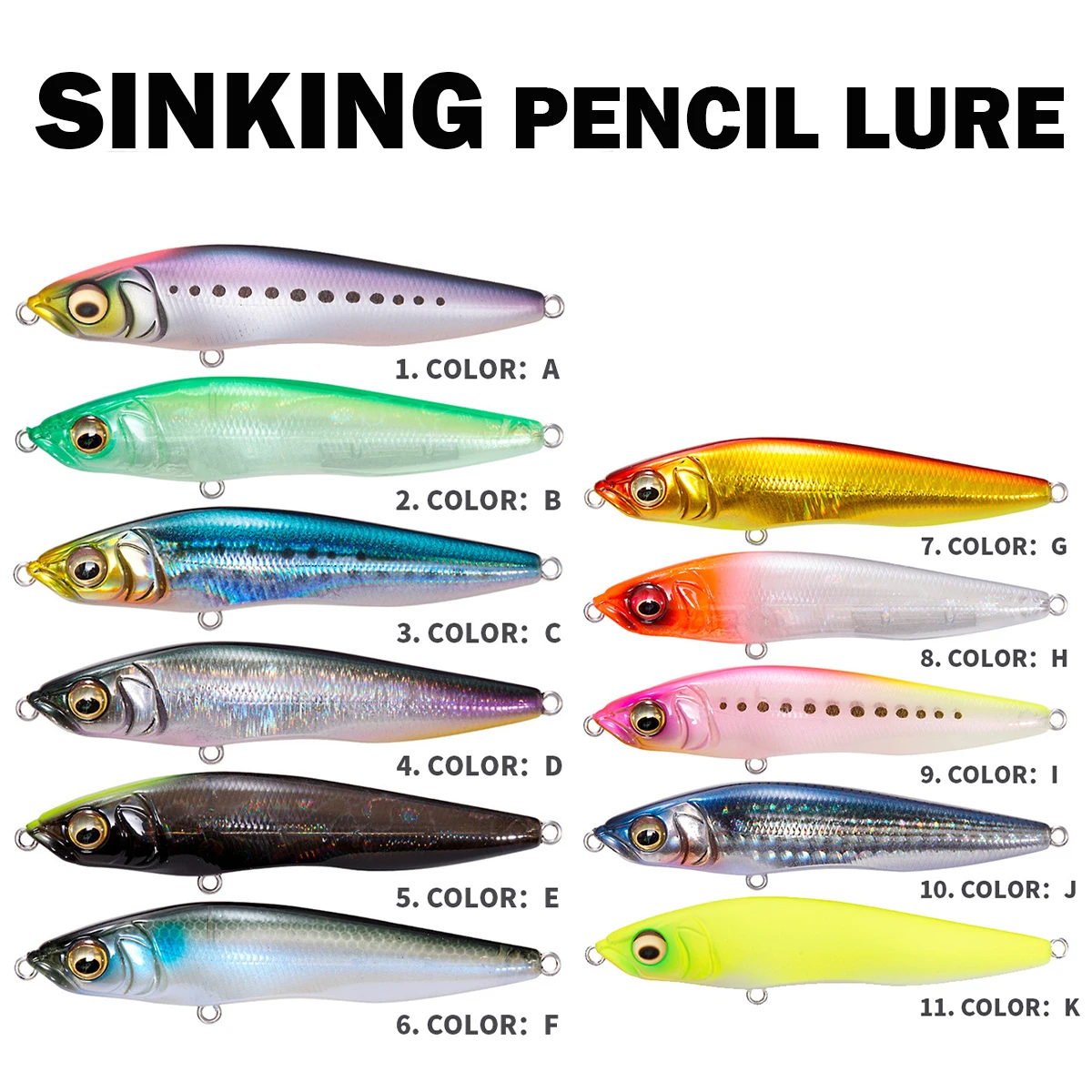 Señuelo de pesca con lápiz que se hunde, 9cm, 18,2g, Isca de agua salada, Wobbler Artificial para lubina, cebo duro, anzuelos triples, Swimbait Jerkbait - imagen 4