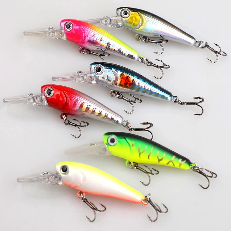 40mm 3,2g pececillo flotante cebo duro río oscilantes de agua dulce Crankbait Señuelos de pesca carpa perca enchufe trucha