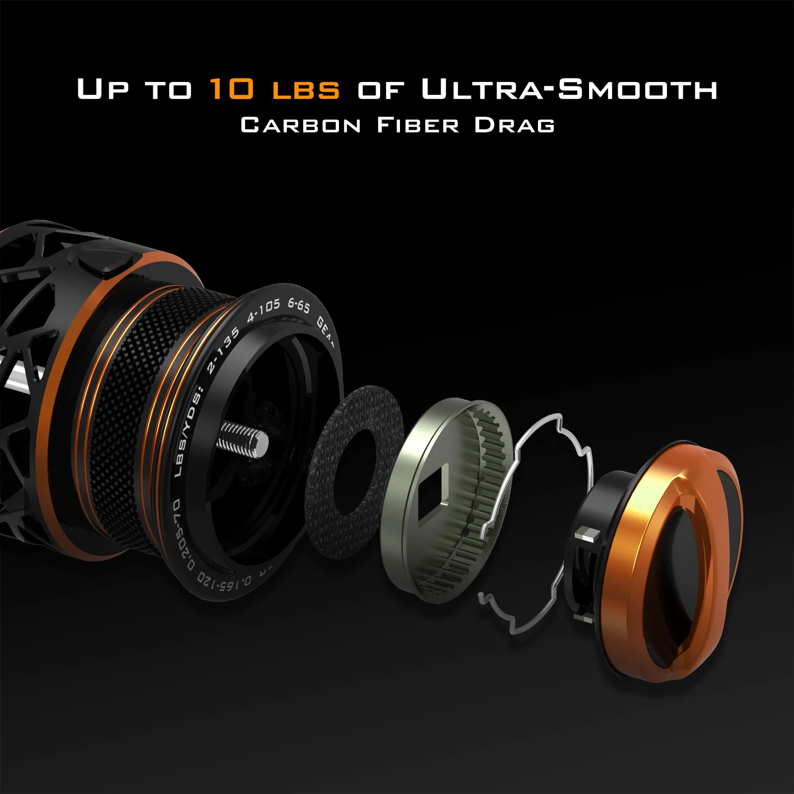 Carrete giratorio KastKing Zephyr 1000 SFS, sistema Finesse giratorio ultraligero, carrete de pesca construcción de fibra de carbono, arrastre de fibra de carbono - imagen 3