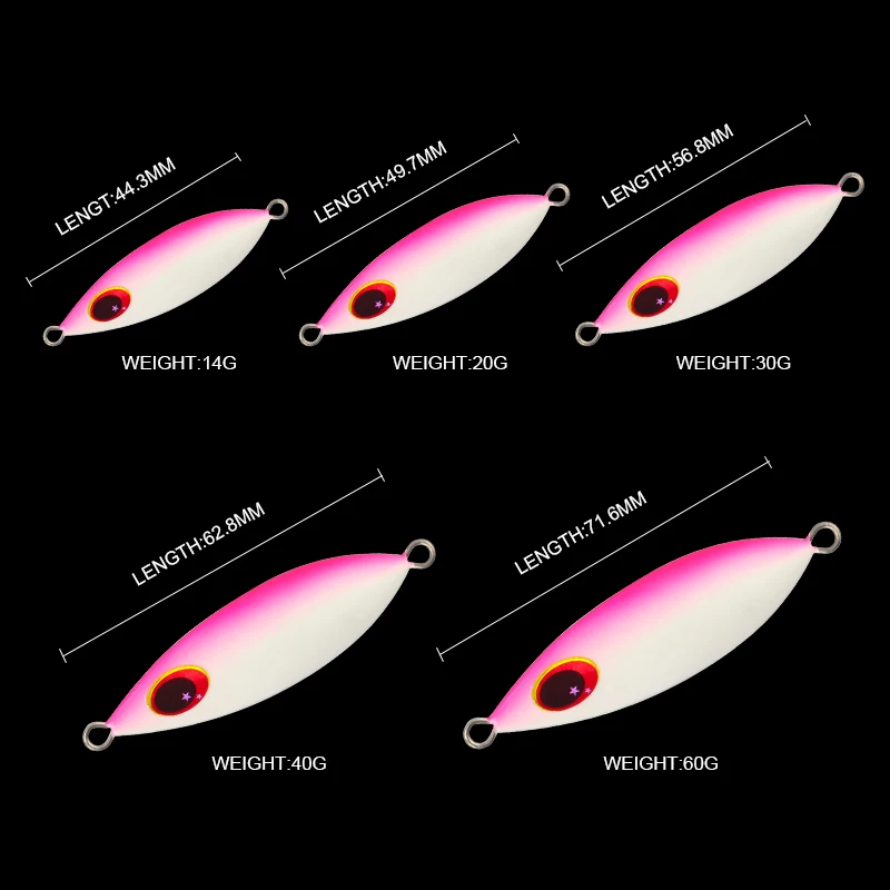 MAGIC WORKS-Señuelos de Pesca con plantilla de Metal, 14g, 20g, 30g, 40g, 60g, cuchara de Jigging lento, cebo Artificial para lubina, Pesca de agua salada - imagen 3