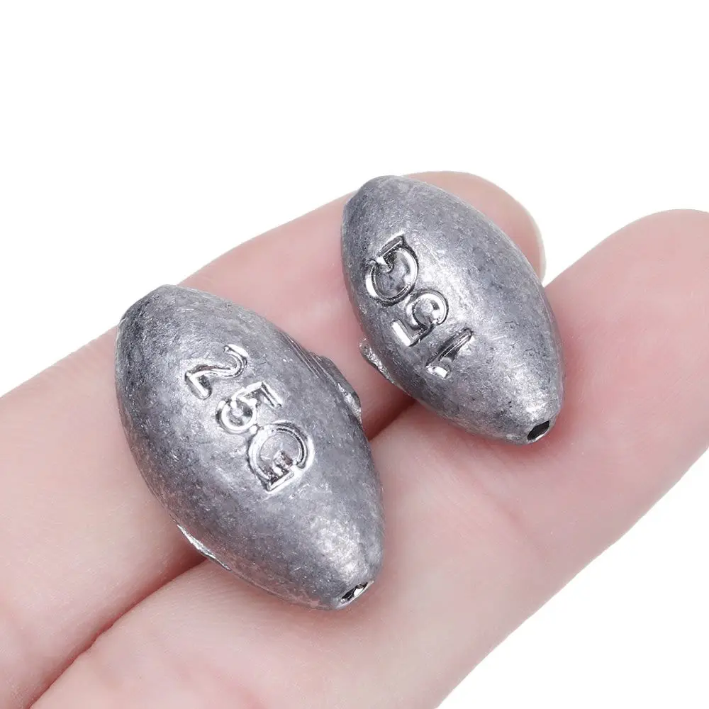 Plomo de pesca con forma de oliva, señuelo hueco, pesas de plomo, 1g/2g/3g/4g/5g/10g/15g/20g/25g/30g/40g/50g/60g, aparejos de pesca, 5 uds. - imagen 5
