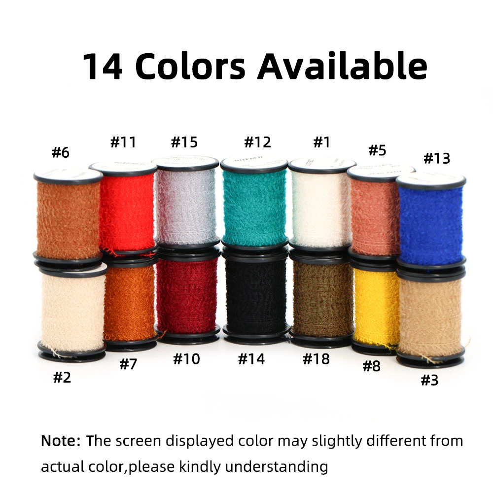 Wifreo 20 metros/carrete estándar Bug chenilla pesca con mosca atado Material fibra sintética fina para insectos ninfa costilla Abdomen cuerpo - imagen 5