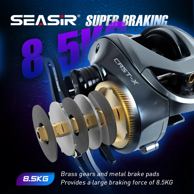SEASIR Cast-X Carrete Baitcasting 7.3:1 con freno magnético - imagen 4