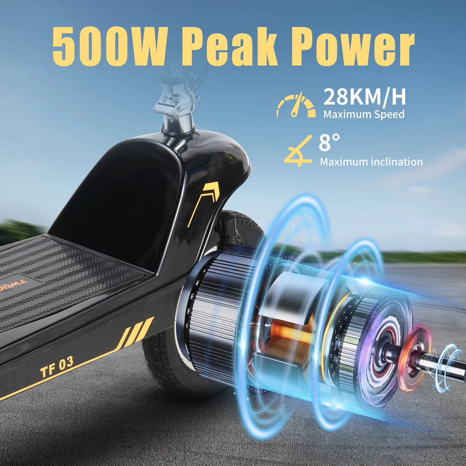 Patinete Eléctrico Plegable 3 Ruedas TWOFISH para Adultos - imagen 2