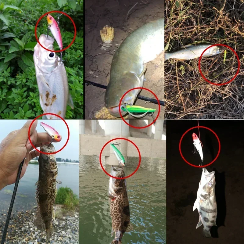 1 Uds 7g 10g 12g 14g Metal VIB señuelo de pesca vibración ojos 3D manivela señuelos invierno hundimiento cebo duro Swimbait aparejos de pesca - imagen 2