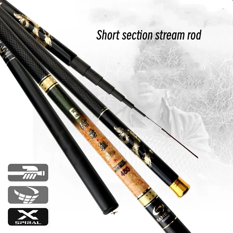 Caña de pescar dura súper ligera de 3,6 M-7,2 M, caña de pescar retráctil de carbono, caña de pescar de carpa turística, caña de pescar de agua dulce - imagen 5