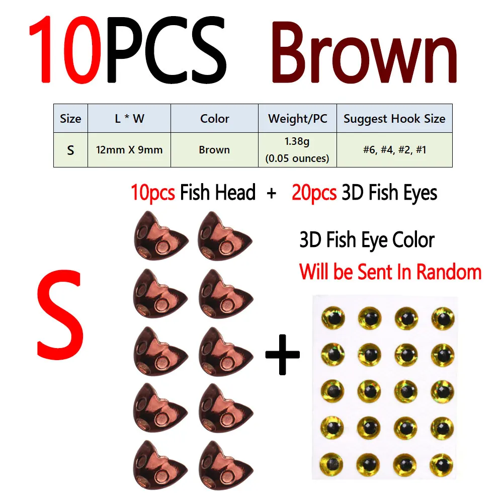 10pcs Brown S