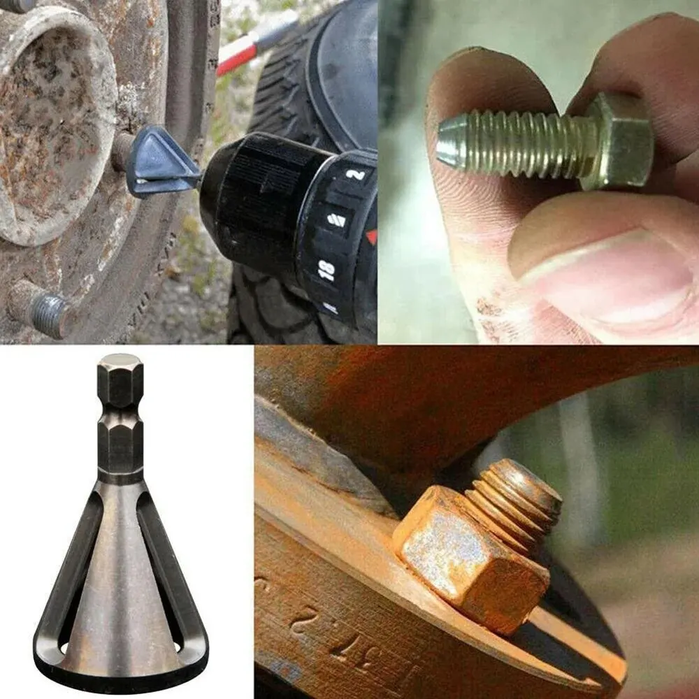 Herramientas de desbarbado y biselado de acero de alta velocidad, vástagos triangulares de perforación de acero inoxidable, taladro eléctrico con bordes roscados Hexagonal - imagen 5