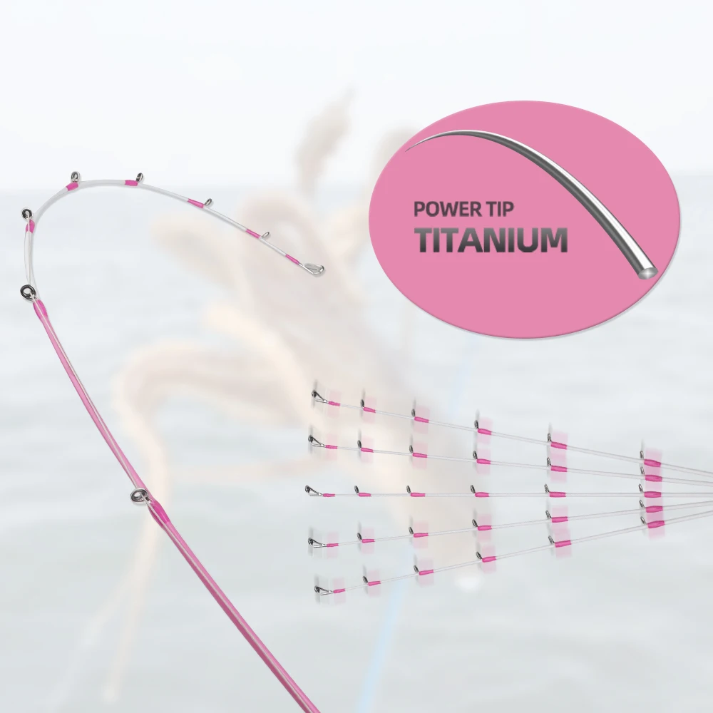 ROLLFISH 1,55 m fibra de carbono punta de titanio barco de calamar varilla de Jigging lenta Action7:3 agua salada y ligera incluye bolsa de almacenamiento de varilla - imagen 3