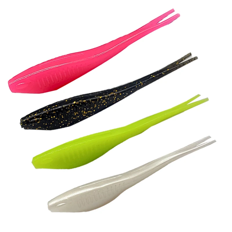 TAKEDO 3 unids/set Material TPR cebo suave 12,5 CM 11,5G señuelo de pesca de renacuajo señuelo suave cebos de cola bifurcada Wobbers para lubina bagre - imagen 2