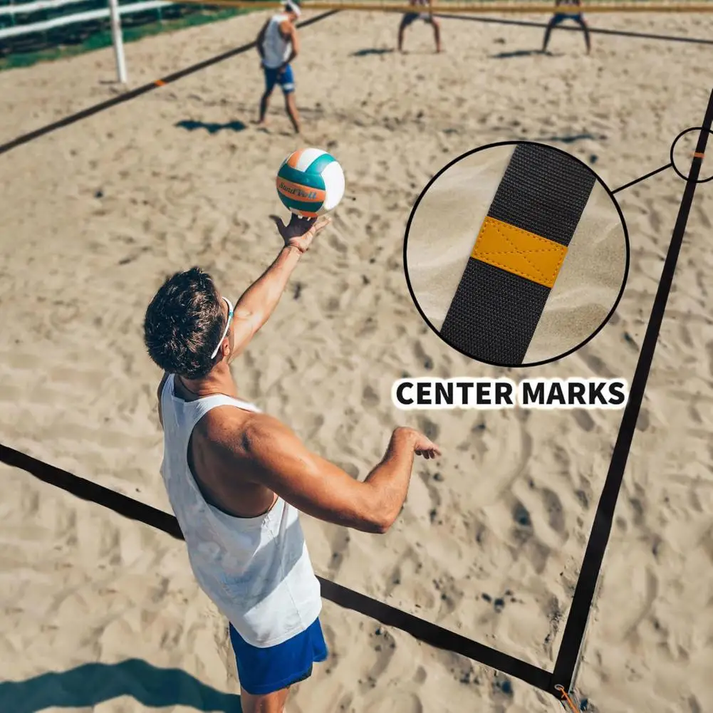 Líneas de cancha voleibol playa con bolsas de arena