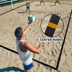 Líneas de cancha voleibol playa con bolsas de arena