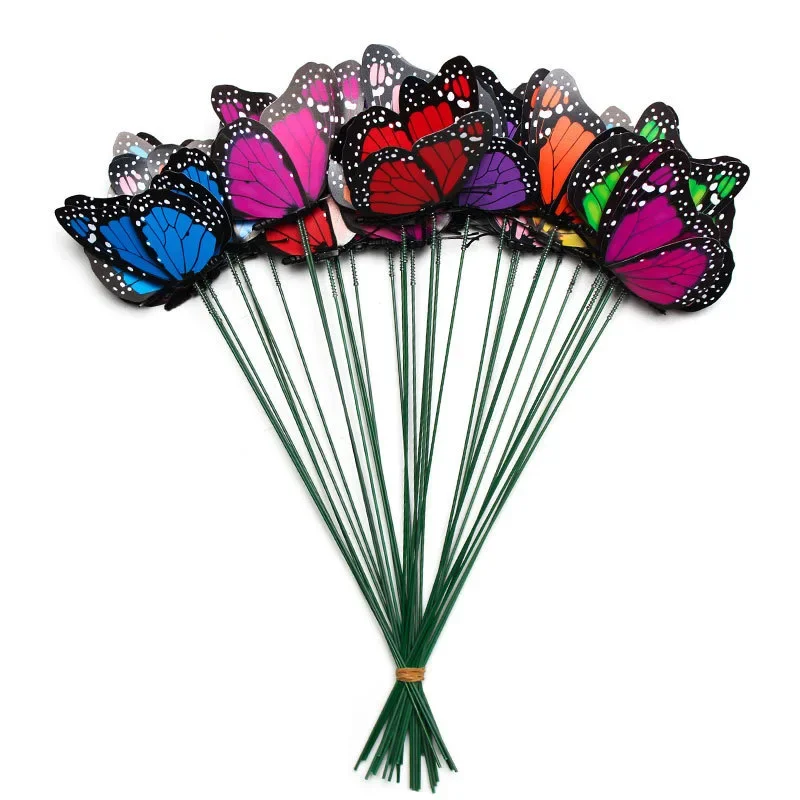 10 Uds. Decoración de mariposa monarca 3D mariposa de simulación impermeable jardín flor patio macetero decoración de flores al aire libre - imagen 4