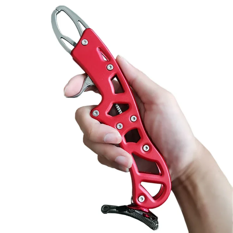 Agarre de pescado portátil de alta calidad, agarre de labio y boca, controlador de recogedor, herramientas de aparejos de pesca con cuerda de retención - imagen 3
