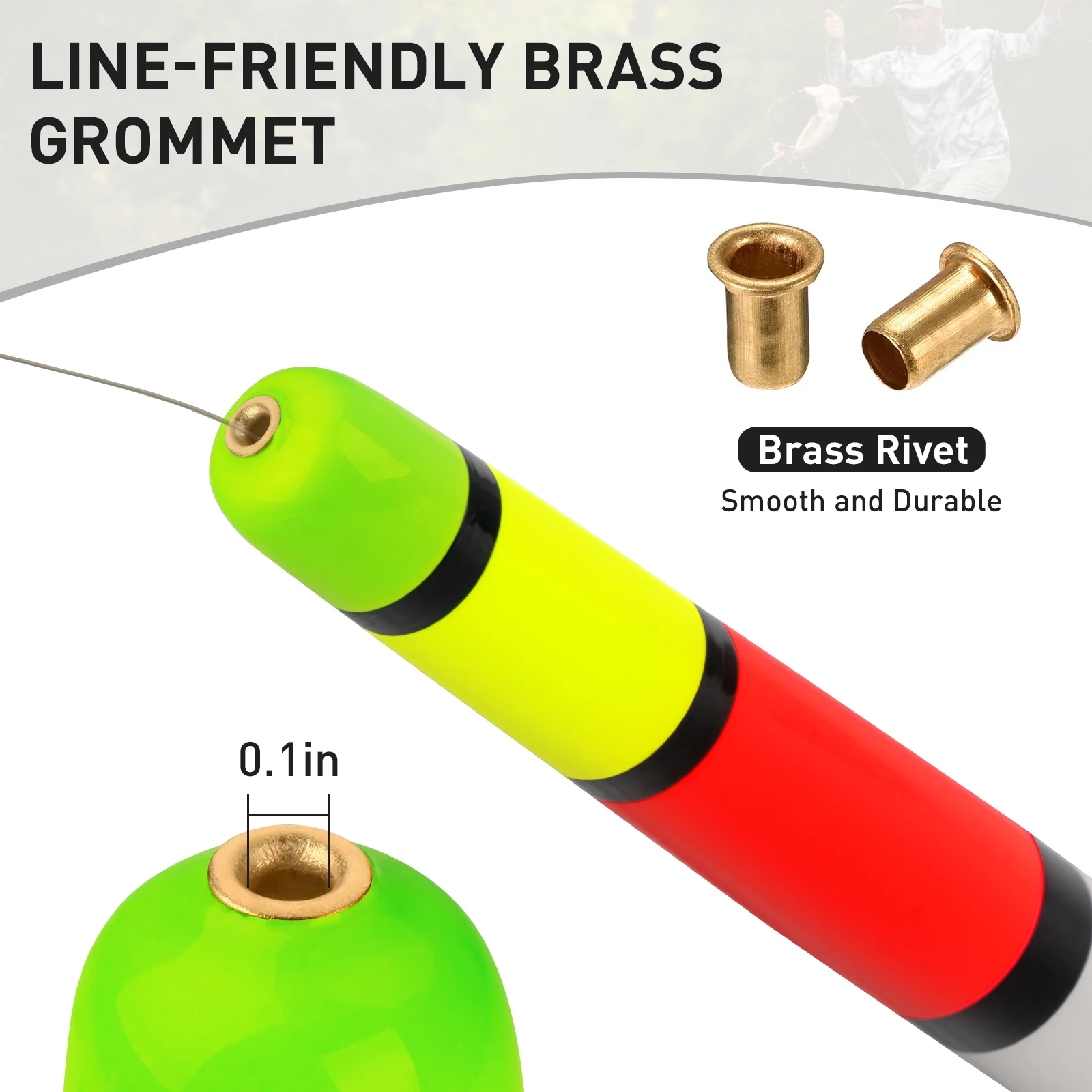 3 uds flotadores de pesca de poste flotador de bagre ponderado poste de bagre Bobber flotador de pesca de madera de alta visibilidad para luccio de bagre - imagen 5