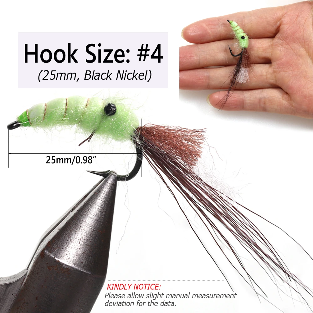 Wifreo-Señuelos de Pesca pequeños para camarones, trucha, salmón, ninfa, Mosca de agua dulce, 6 piezas. ° 4 - imagen 3