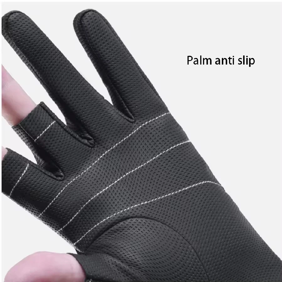 Guantes impermeables y cálidos para otoño e invierno, equipo de pesca con cebo, corte antideslizante, rocío, tres dedos, pesca al aire libre - imagen 5