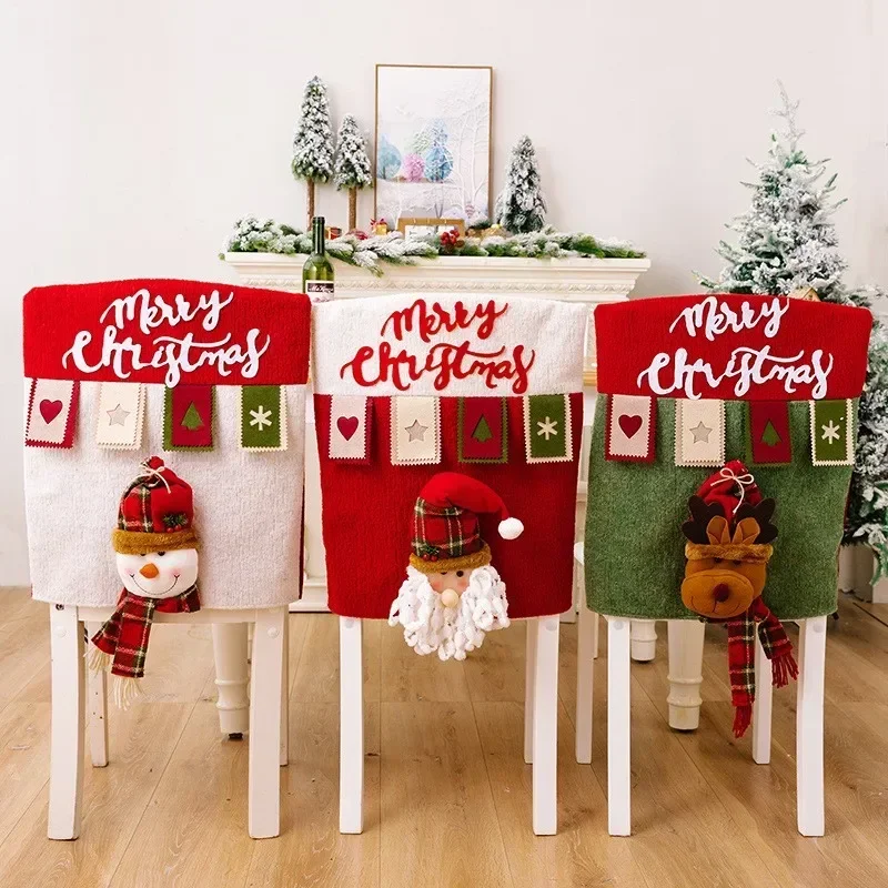 Funda para Silla de Navidad – Decoración Festiva de Hogar y Cena - imagen 4
