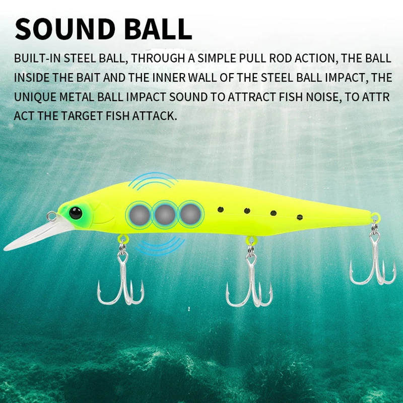 Señuelo de Pesca de pececillo hundido de fundición larga, 115mm, 16,7g, Wobbler, Pesca Isca, cebo duro Artificial, lubina, trucha, Swimbait de Pesca - imagen 5