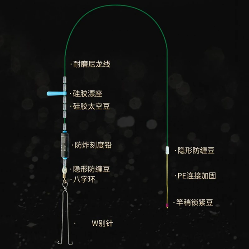 Juego de sedal de pesca de peso pesado para caña de mano: giratorios de acero inoxidable y líder de fluorocarbono de 5,4/6,3/7,2 m - imagen 5