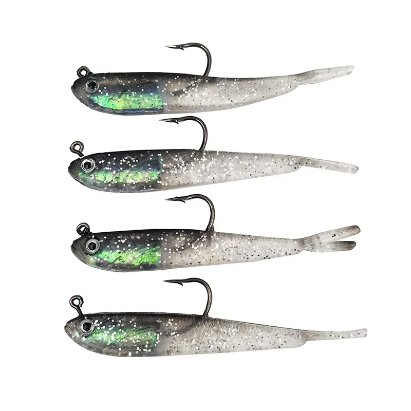 OUTKIT Jigs de vinilo con cola roja – Ojos 3D y cabeza plomada - imagen 3