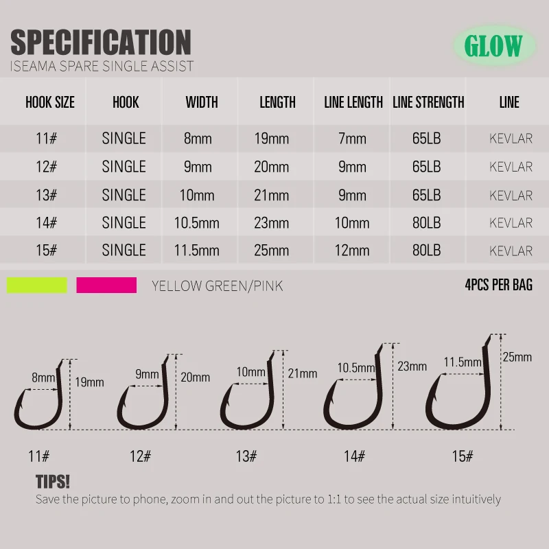 Gancho de agua dulce de asistente único de repuesto ISEAMA LUREHOLIC de 6-FW con cola de TINSEL brillante - imagen 3