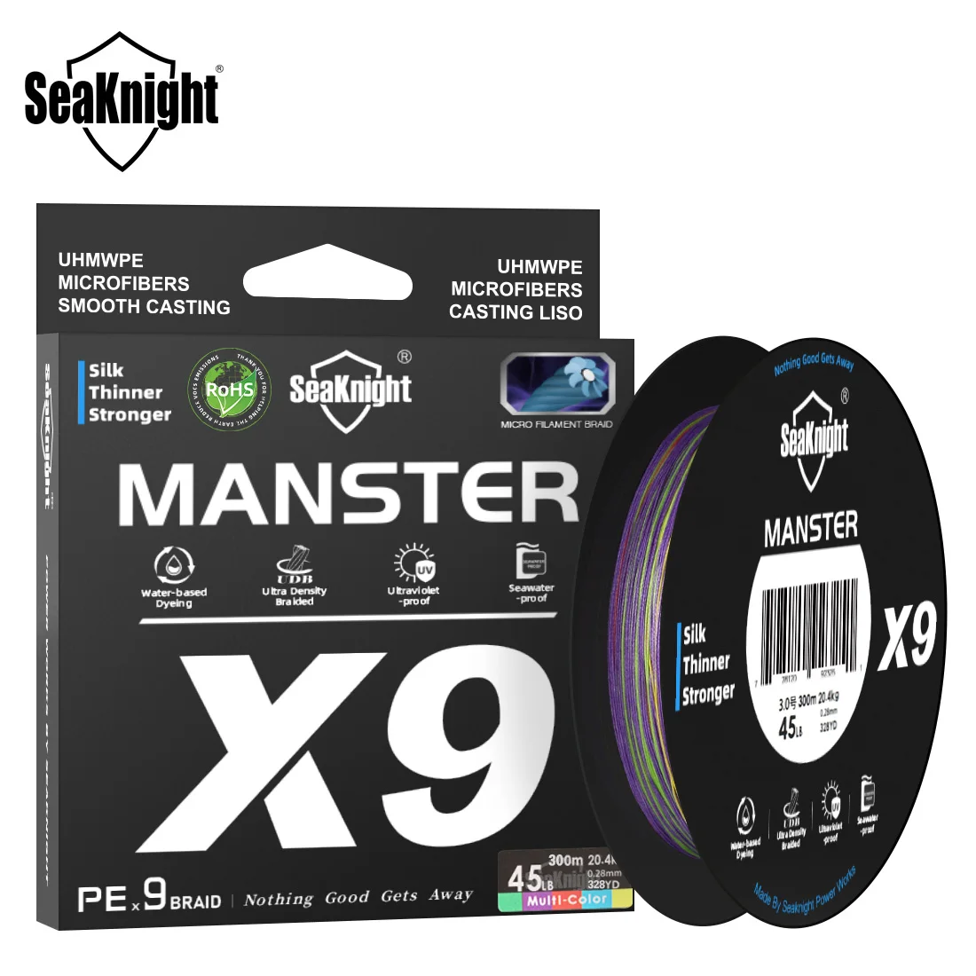 Línea de pesca SeaKnight Brand X9 Series 500M 300M, revestimiento Si + a prueba de agua de mar a prueba de rayos UV, línea de PE multifilamento suave de 9 tejidos - imagen 2