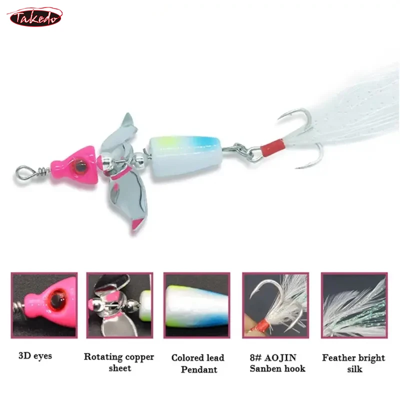 TAKEDO LX04 Señuelo Spinner Wobbler para lubina y trucha - imagen 3