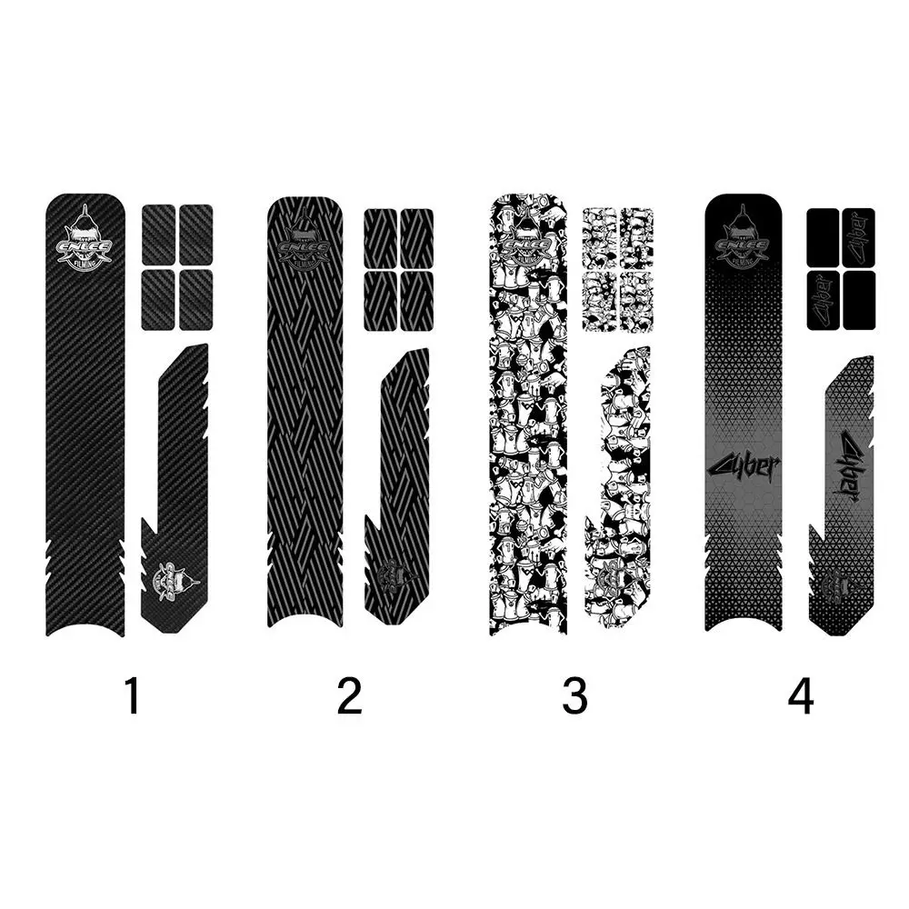 1 Juego de almohadilla de cubierta de horquilla de vaina a prueba de arañazos, pegatina para cuadro de bicicleta, película protectora de bicicleta, pegatinas protectoras de cadena con patrón de fibra de carbono - imagen 4