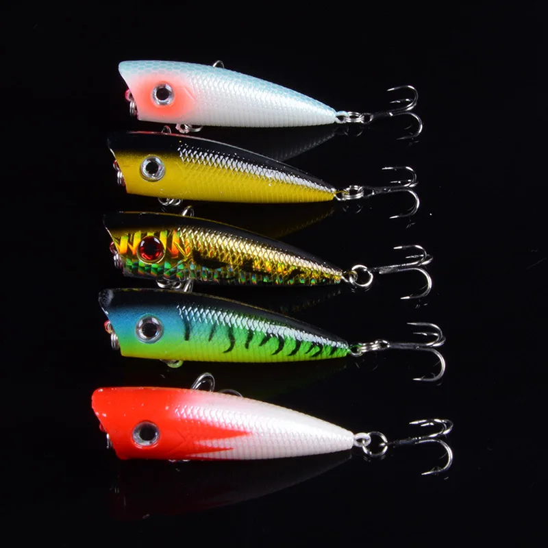 Señuelo de pesca Popper, 6cm/6,5g, cebo duro Artificial Topwater Bass, trucha, Lucio, Wobbler, aparejos de pesca con 2 anzuelos triples, 1 ud. - imagen 3