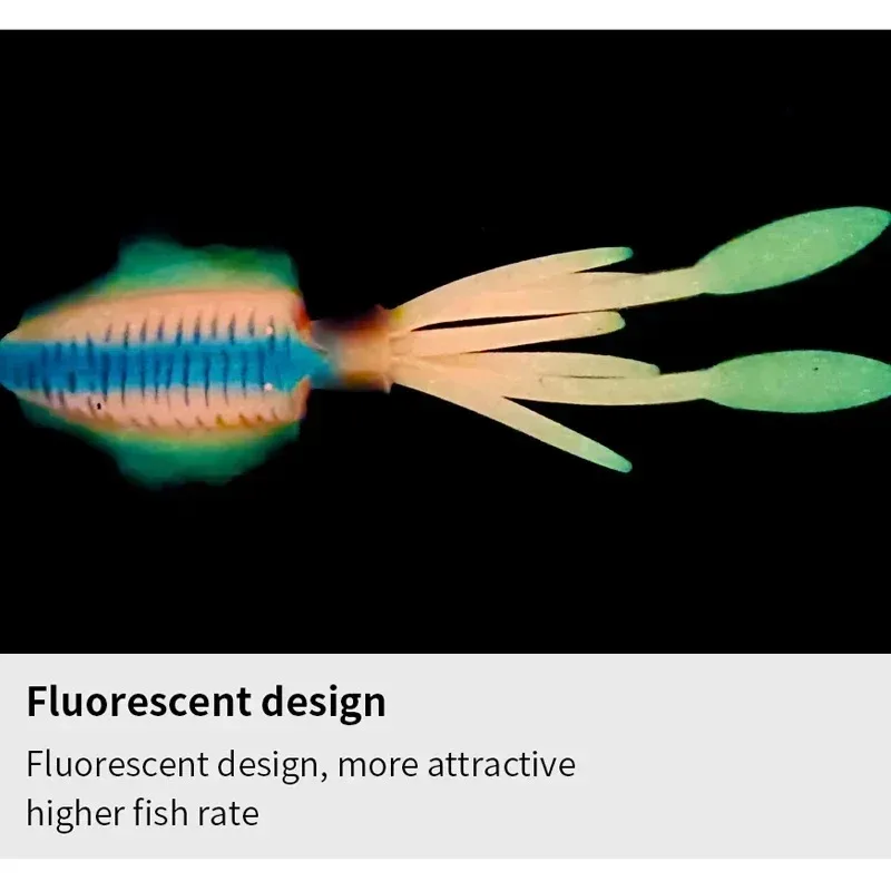 15 cm/20g luminoso/UV pesca en el mar calamar suave pesca Trolling señuelo Jig señuelos silicona suave goma Artificial - imagen 5