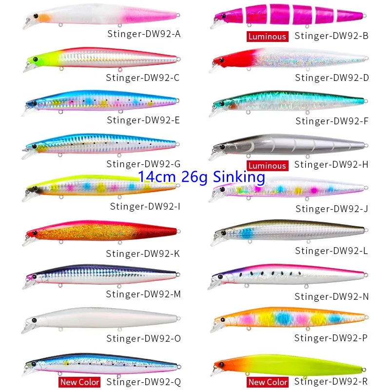 TSURINOYA-señuelo de pesca 4 piezas 140S, cebo duro de fundición ultralargo, DW92, 140mm, 26g - imagen 4