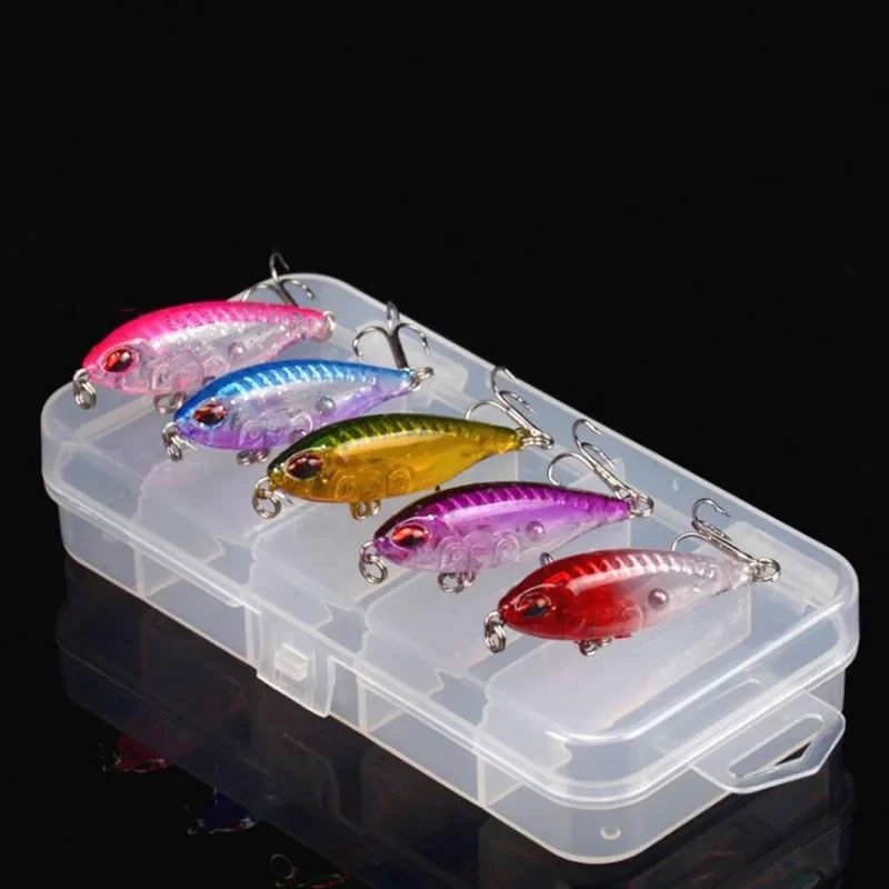Nuevo 5 uds Mini lápiz 5cm 3g juego de Señuelos de Pesca con caja cebos duros Wobblers señuelos hundimiento carpa aparejos de pesca Artificial - imagen 5