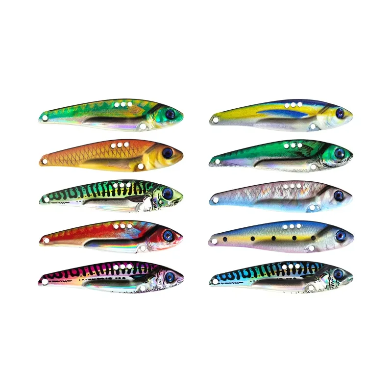 Señuelo de pez Vib de 7cm y 14g, cebo Artificial de cuerpo duro, placa de hierro, anzuelo de pesca Swimbait, equipo para trucha en alta mar, aparejos de pesca de aguas profundas - imagen 3