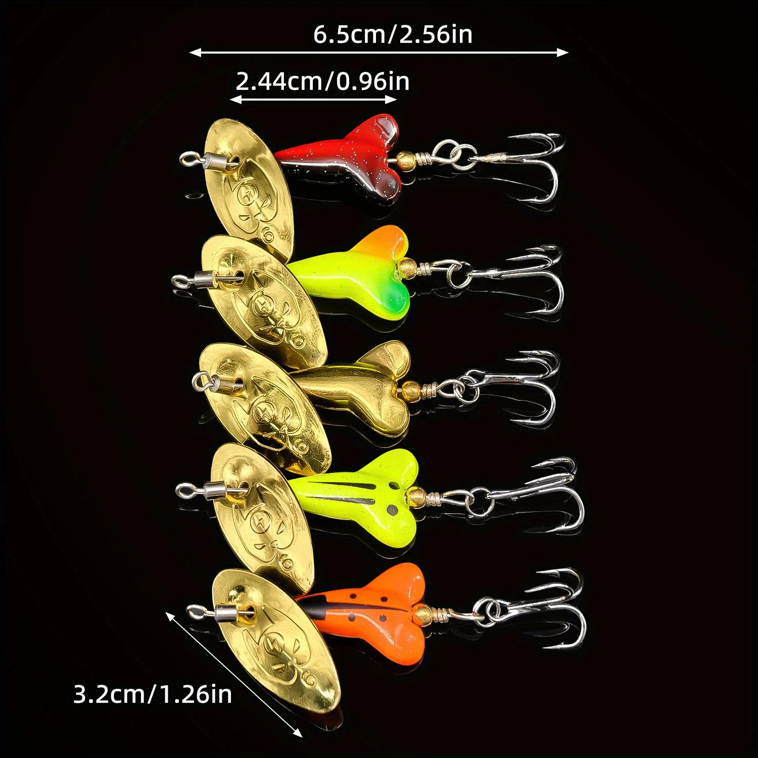 ANFS-señuelos giratorios de Metal biónico, aparejos de pesca de aleación de Zinc para trucha, Lucio, perca, salmón, lubina, regalo Ideal para pescador, 1 ud./5 uds. - imagen 4