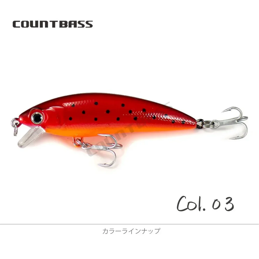 COUNTBASS Minnow 60mm y 75mm (señuelo de pesca de sábalo hundido lento, perca Wobbler de plástico, señuelo de pescador Leurre - imagen 4