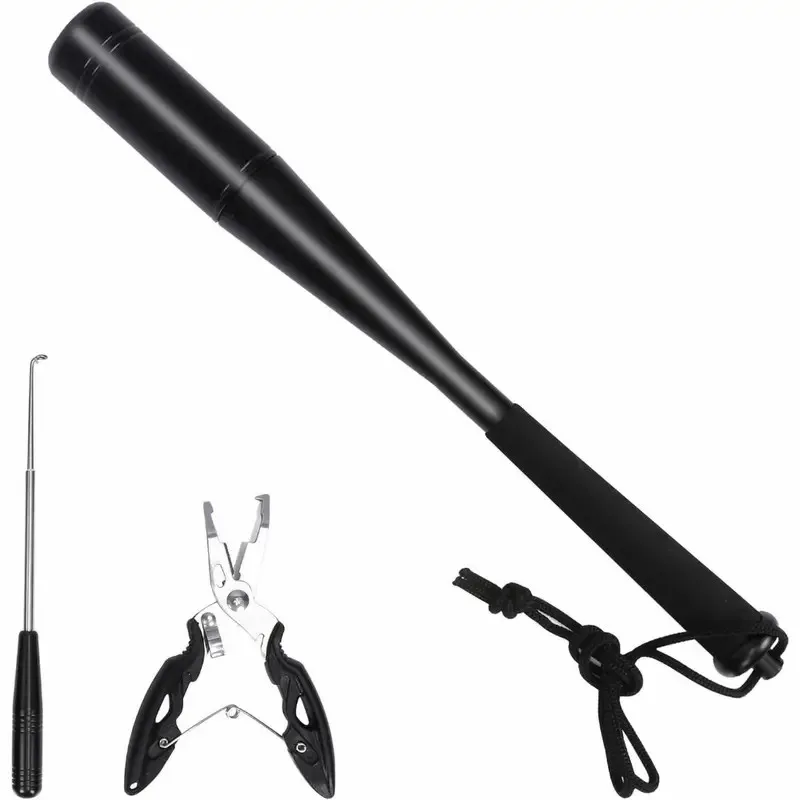 JSFUN-Juego de palos de pesca, martillo de pescado de sacerdote de pesca, palo de pescado de aleación de aluminio para exteriores, mango antideslizante EVA - imagen 4