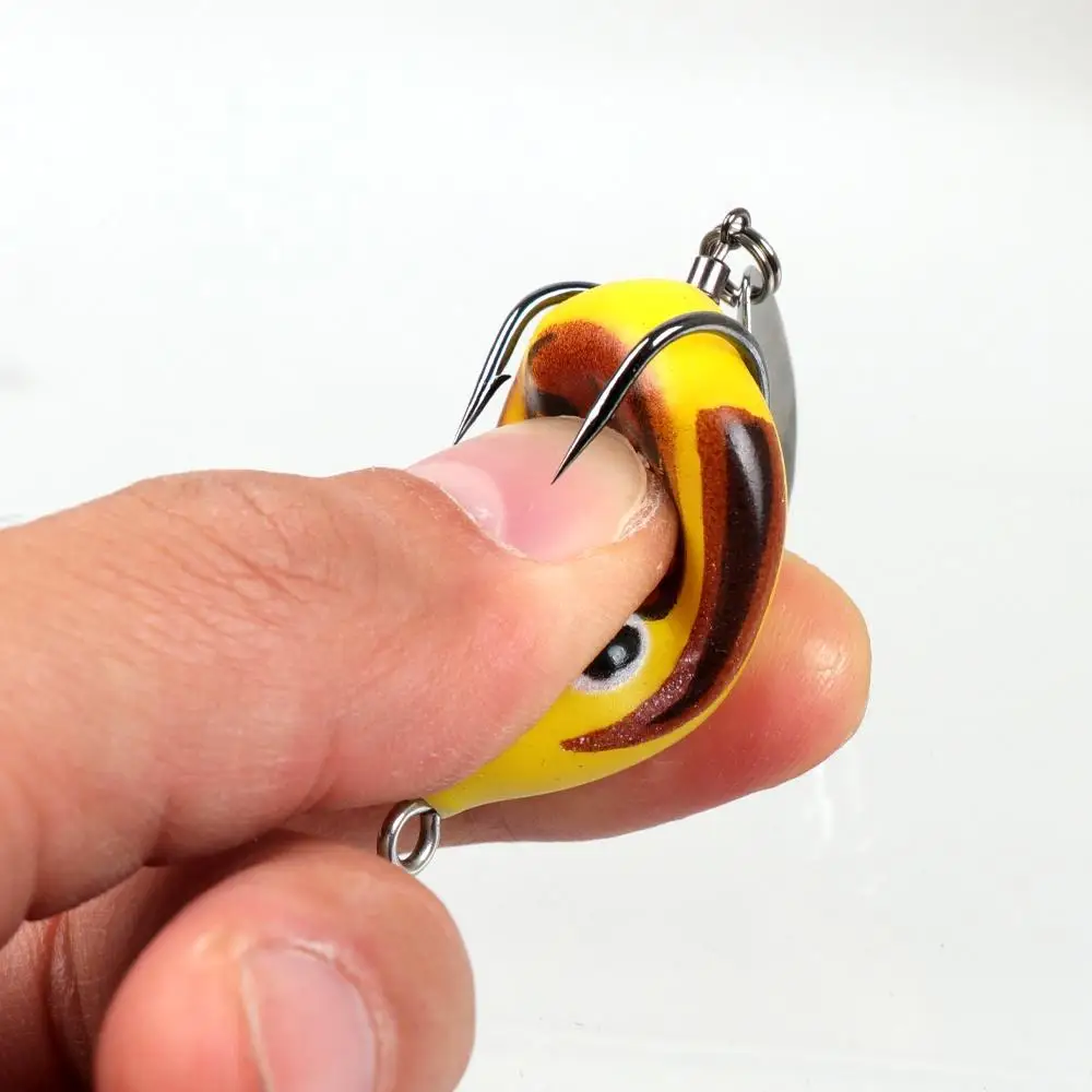 Señuelo de rana suave de 4cm/5,5g, Mini señuelo de pesca de rana, anzuelos dobles, cebo Artificial de Rayo de agua superior, 5 cajas de piezas - imagen 4