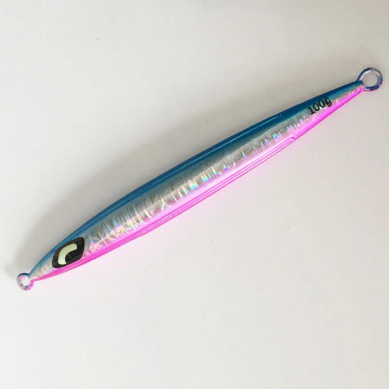 Señuelo de pesca de mar profundo de hundimiento rápido, señuelo de Jigging de Metal a rayas brillantes, cebo Artificial luminoso para atún, aparejos perfectos, 100g-150g - imagen 2