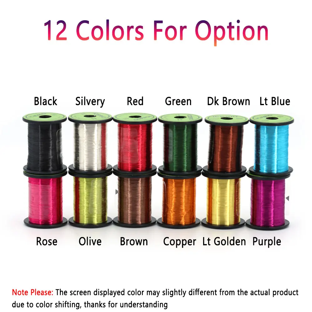 Bimoo, 1 unidad, 0,1mm de ancho, 60m de alambre de cobre, Material de atado de moscas, pequeño medio seco, larva, serpentina de ninfa, cuerpo, costilla, lubina, trucha, Señuelos de Pesca - imagen 4