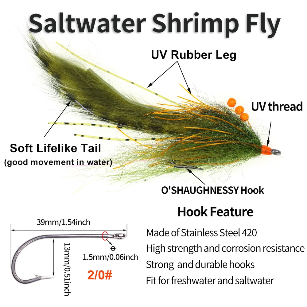 Moscas para agua salada con weedguard – Bonefish, Redfish y Snook - imagen 5