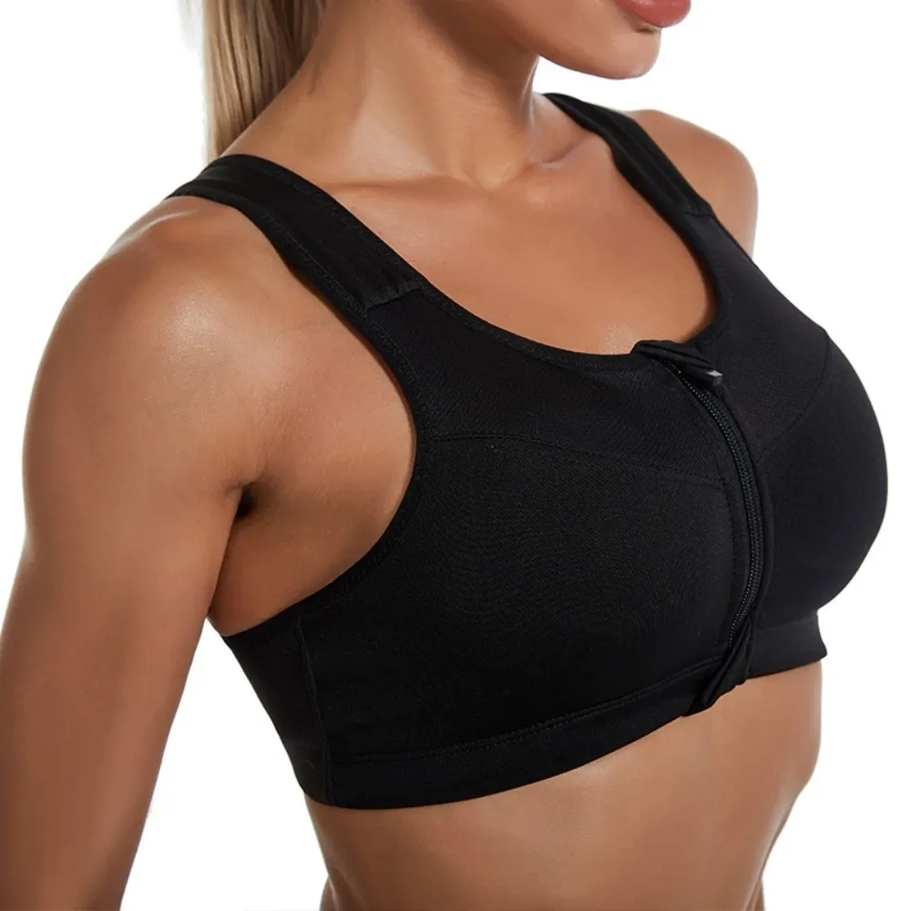 Sujetador Deportivo con Cierre, Diseño Antivibración, Cómodo, Chaleco Deportivo con Espalda Cruzada, Transpirable, Ajustable, Ropa Interior de Yoga para Mujer - imagen 2