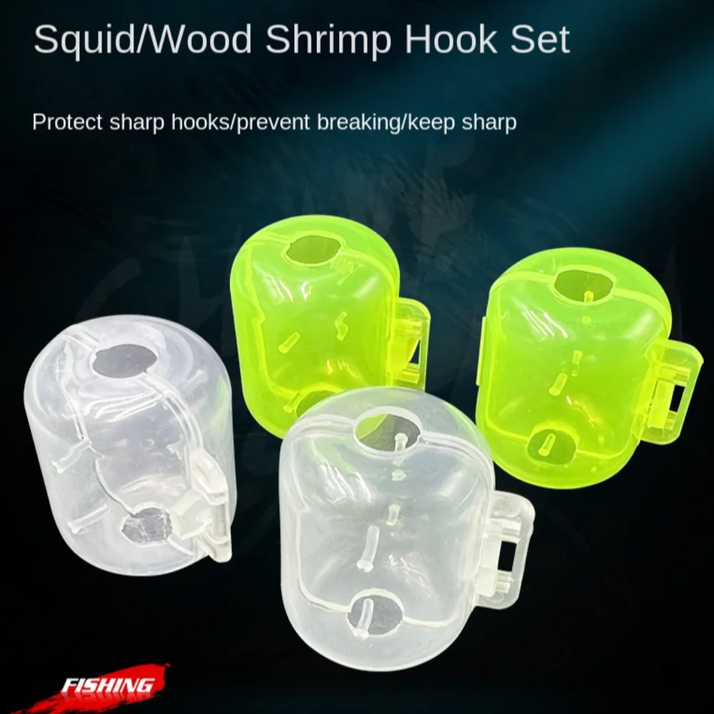 Gorros de alta calidad, fundas para anzuelos, anzuelos triples de pesca de plástico duradero, Protector de tapas de anzuelos de pesca blanco/verde - imagen 2